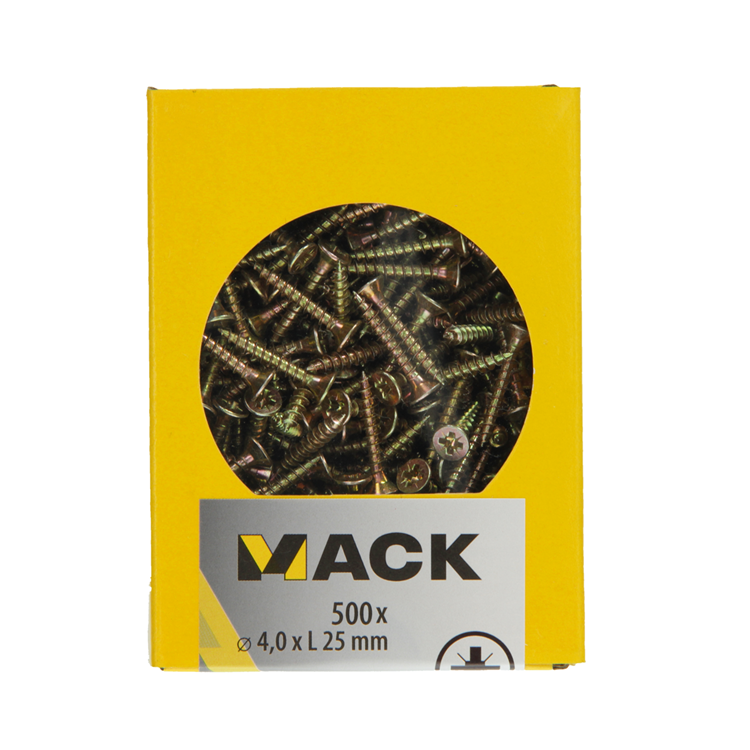 Afbeelding laden in galerijviewer, Mack 1020259 - spaanplaatschroef vz kop gvz 500 st 4,0 x 25 mm | 5 stuks
