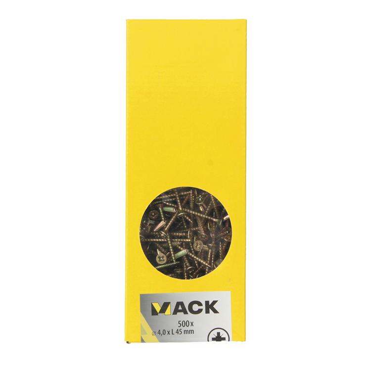 Afbeelding laden in galerijviewer, Mack 1020263 - spaanplaatschroef vz kop gvz 500 st 4,0 x 45 mm | 1 stuks
