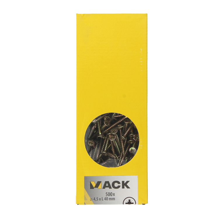 Afbeelding laden in galerijviewer, Mack 1020265 - spaanplaatschroef vz kop gvz 500 st 4,5 x 40 mm | 1 stuks
