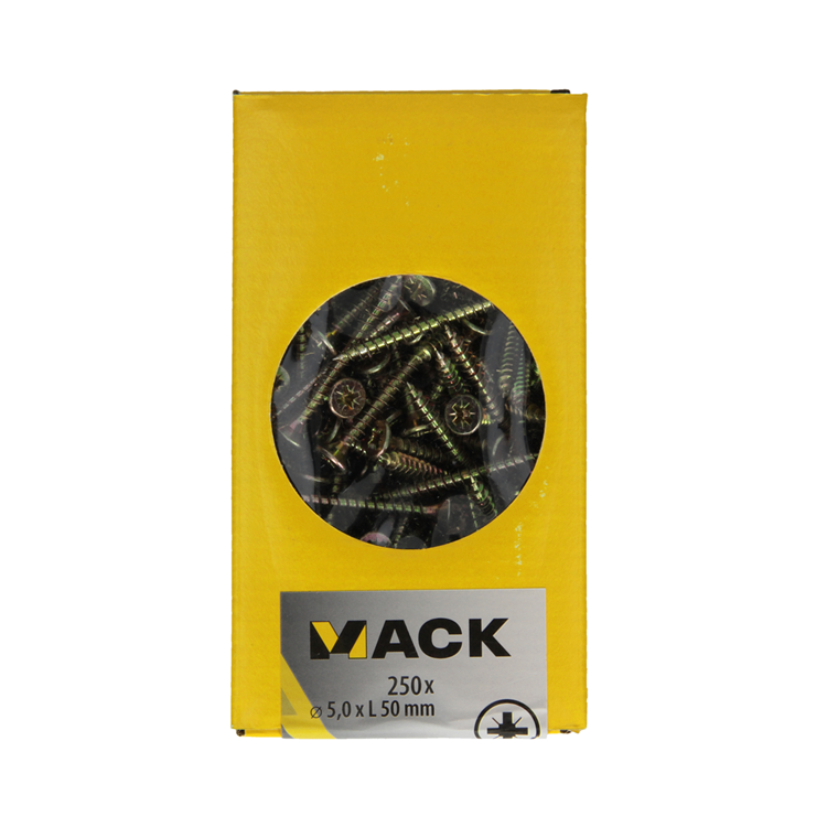 Afbeelding laden in galerijviewer, Mack 1020268 - spaanplaatschroef vz kop gvz 250 st 5,0 x 50 mm | 1 stuks
