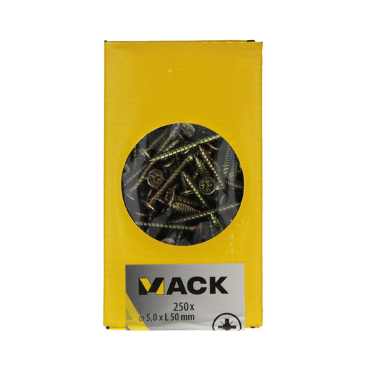 Mack 1020268 - spaanplaatschroef vz kop gvz 250 st 5,0 x 50 mm | 1 stuks