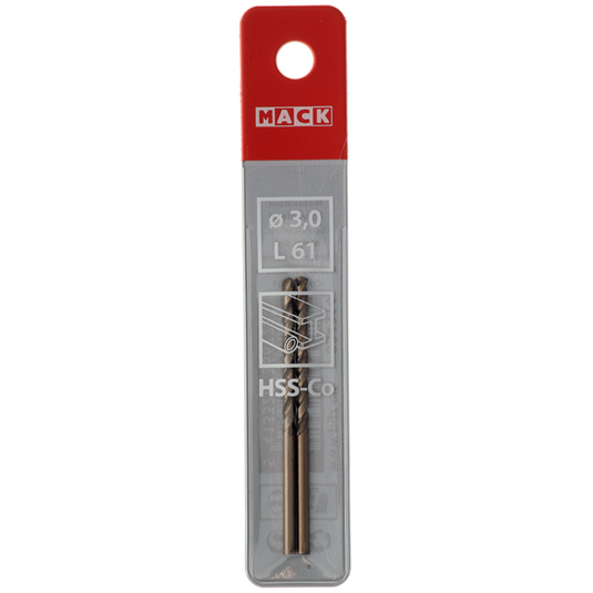 Mack 1018422 - metaalboor hss co5% din 338 ø 3,0 x 61 mm 2st | 5 stuks