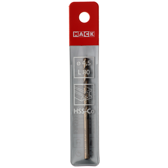 Mack 1018425 - metaalboor hss co5% din 338 ø 4,5 x 80 mm | 5 stuks