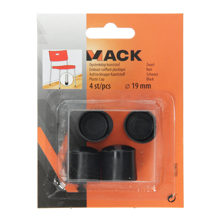Afbeelding laden in galerijviewer, Mack 1047703 - opsteekdop kunststof zwart ø 19 mm 4 st pcs | 6 stuks
