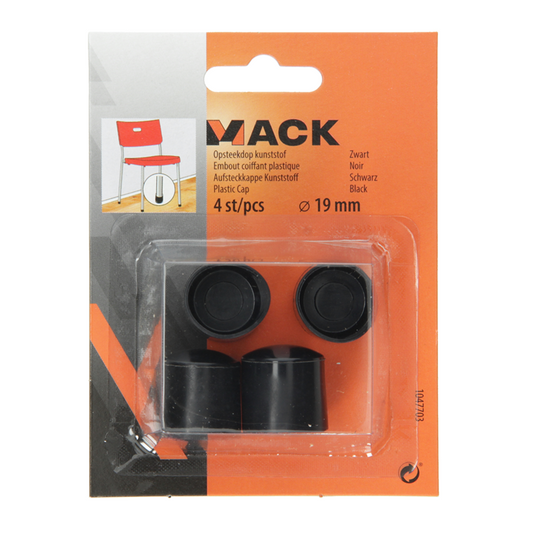 Mack 1047703 - opsteekdop kunststof zwart ø 19 mm 4 st pcs | 6 stuks