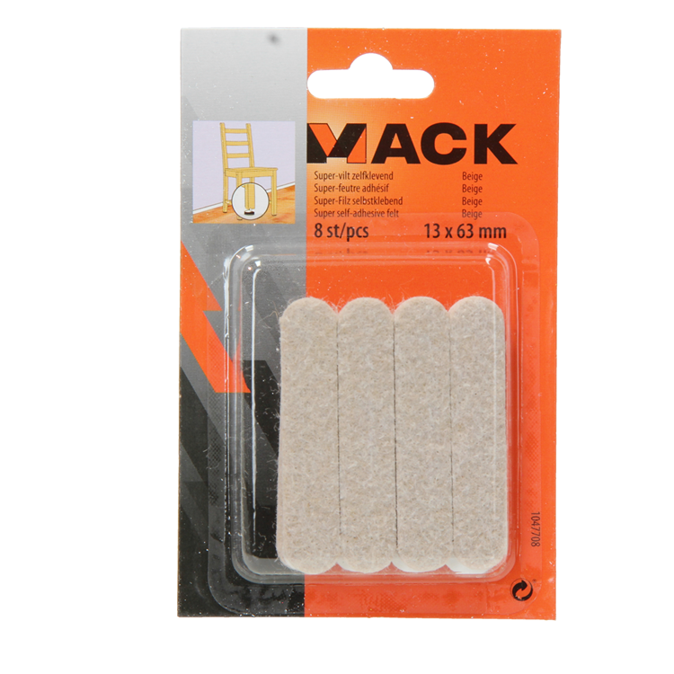 Afbeelding laden in galerijviewer, Mack 1047708 - super-vilt zelfklevend beige 13 x 63 mm 8 st pcs | 12 stuks
