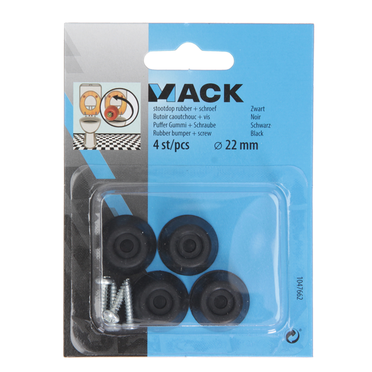 Chargez l'image dans la visionneuse de la galerie, Mack 1047662 - stootdop rubber + schroef zwart ø 22 mm 4 st pcs | 6 stuks
