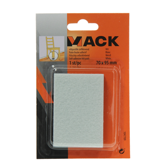 Mack 1047709 - viltpastille zelfklevend wit 70 x 95 mm 1 st pc | 12 stuks