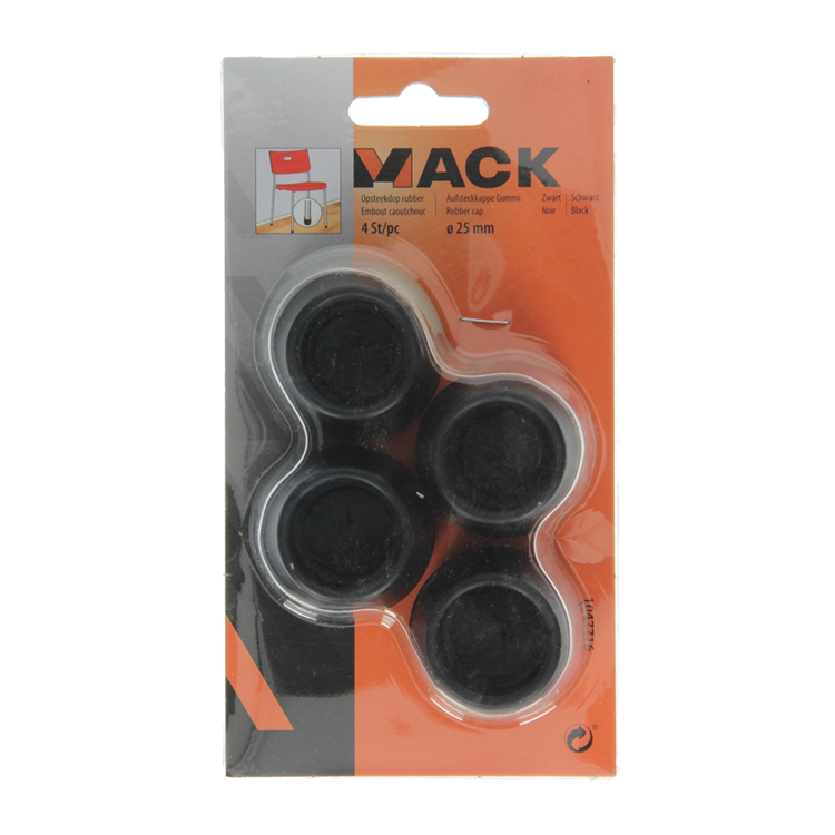 Afbeelding laden in galerijviewer, Mack 1047716 - opsteekdop rubber zwart ø 25 mm 4 st pcs | 6 stuks
