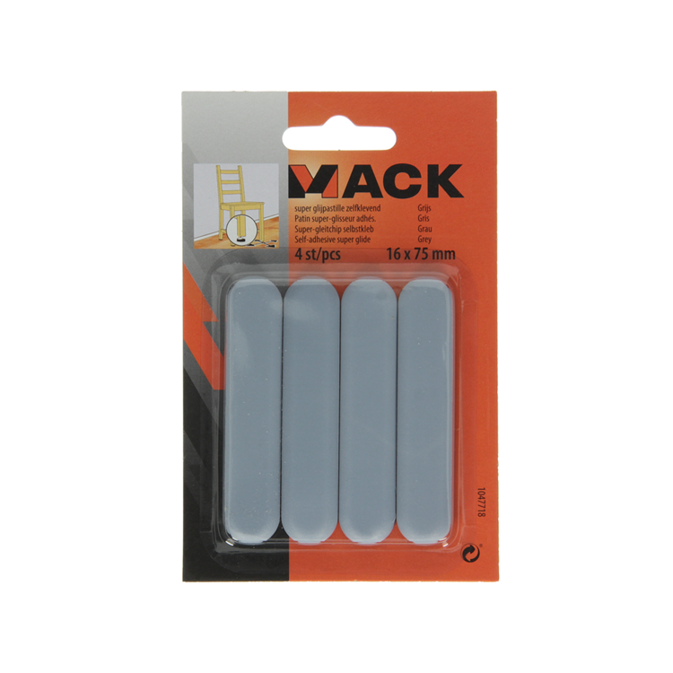 Afbeelding laden in galerijviewer, Mack 1047718 - super glijpastille zelfklevendgrijs 16 x 75 mm 4 st pcs | 12 stuks
