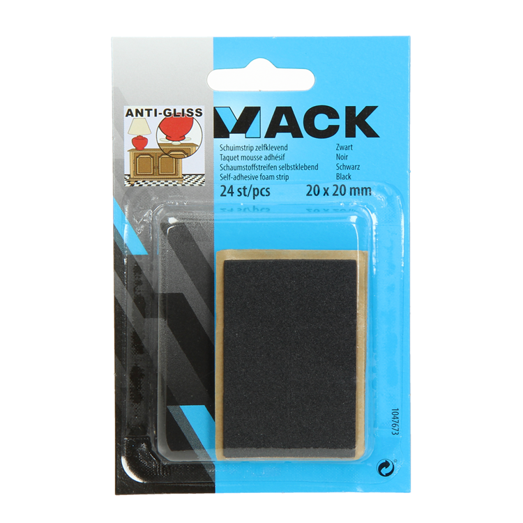 Chargez l'image dans la visionneuse de la galerie, Mack 1047673 - schuimstrip zelfklevend zwart 20 x 20 mm 24 st pcs | 6 stuks

