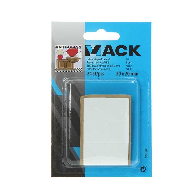 Chargez l'image dans la visionneuse de la galerie, Mack 1047676 - schuimstrip zelfklevend wit 20 x 20 mm 24 st pcs | 6 stuks
