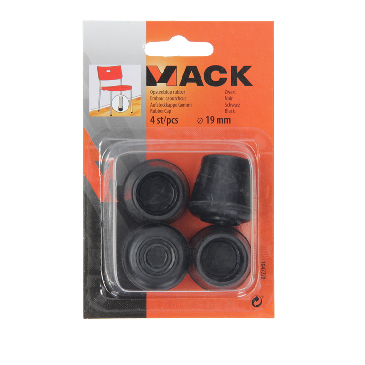 Afbeelding laden in galerijviewer, Mack 1047720 - opsteekdop rubber zwart ø 19 mm 4 st pcs | 6 stuks
