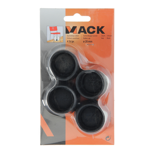 Mack 1047730 - opsteekdop rubber zwart ø 28 mm 4 st pcs | 6 stuks