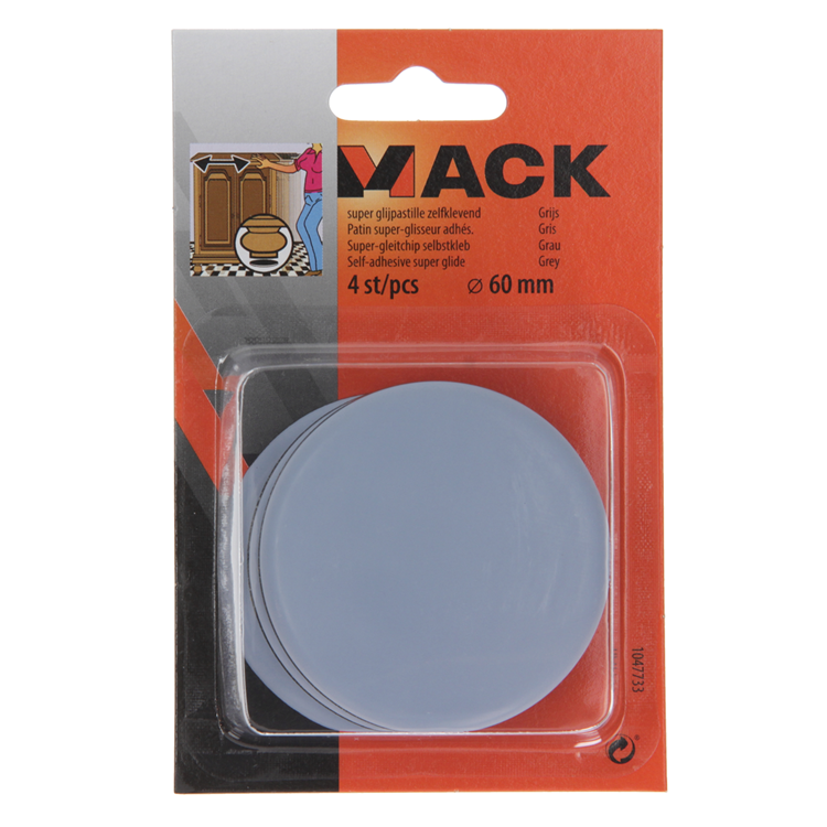 Afbeelding laden in galerijviewer, Mack 1047733 - super glijpastille zelfklevendgrijs ø 60 mm 4 st pcs | 6 stuks
