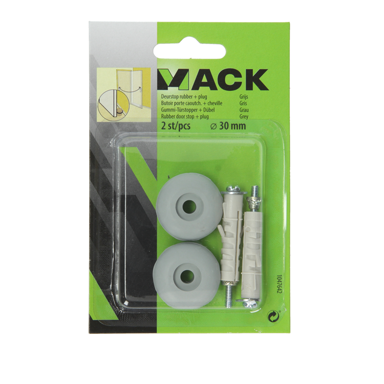 ギャラリービューアに画像をロードする, Mack 1047642 - deurstop rubber + plug grijs ø 30 mm 2 st pcs | 6 stuks
