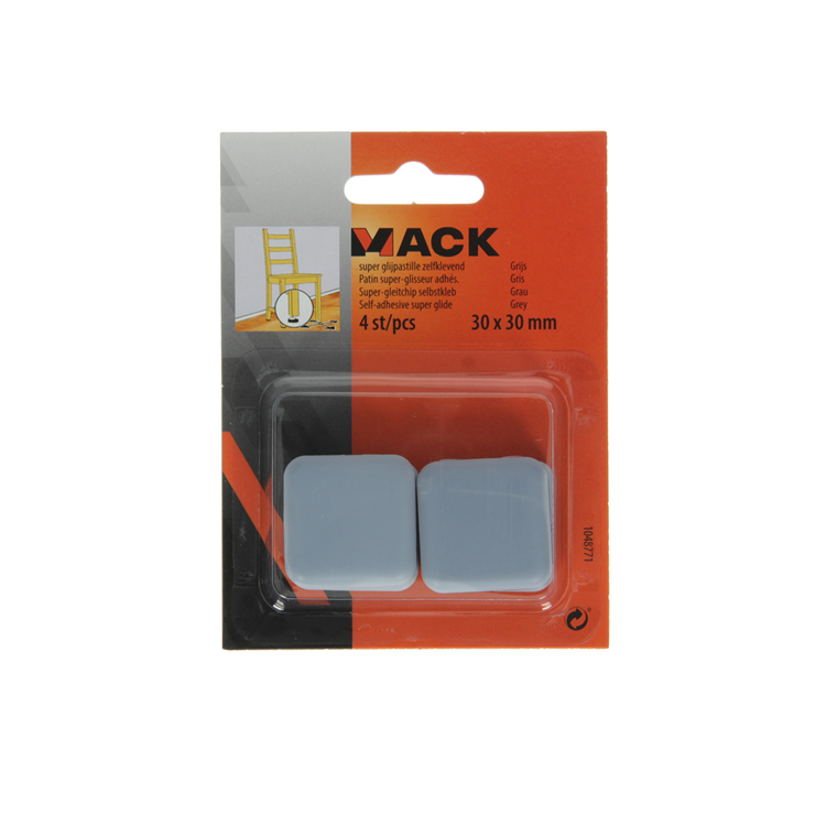 Cargue la imagen en el visor de la galería, Mack 1048771 - super glijpastille zelfklevendgrijs 30 x 30 mm 4 st pcs | 12 stuks
