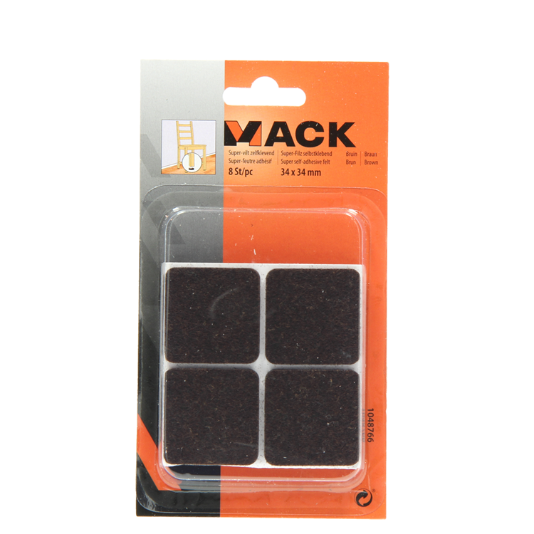 Afbeelding laden in galerijviewer, Mack 1048766 - super-vilt zelfklevend bruin 34 x 34 mm 8 st pcs | 12 stuks
