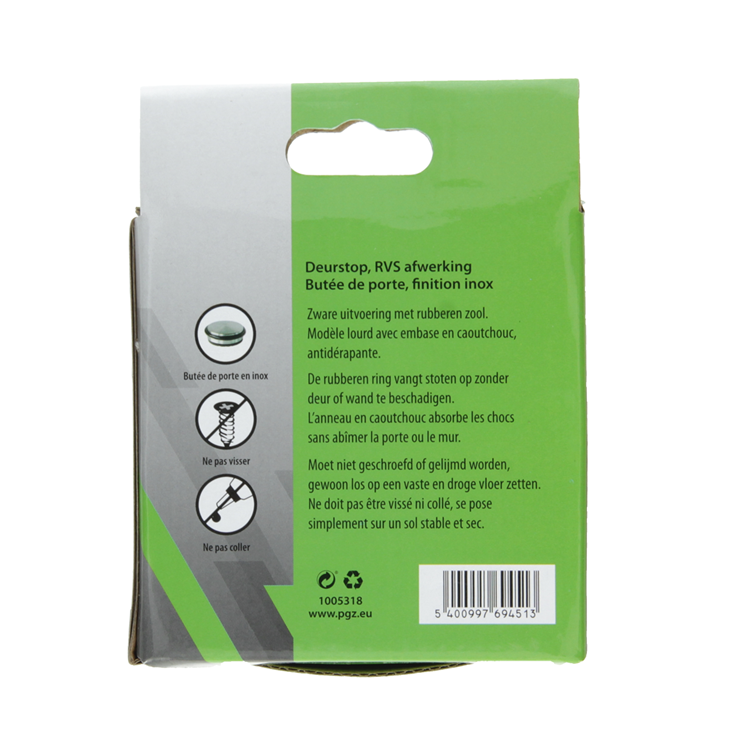Chargez l'image dans la visionneuse de la galerie, Mack 1005318 - zware deurstop inox look 1,3 kg ø 95 mm 1 st pc | 6 stuks
