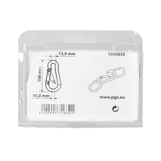Mack 1006850 - 1 karabijnhaak + veer verzinkt bl 100x10mm | 5 stuks