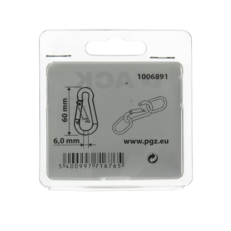 Laden Sie das Bild in Galerie -Viewer, Mack 1006891 - 1 karabijnhaak+veer inox 60x6mm bl | 5 stuks
