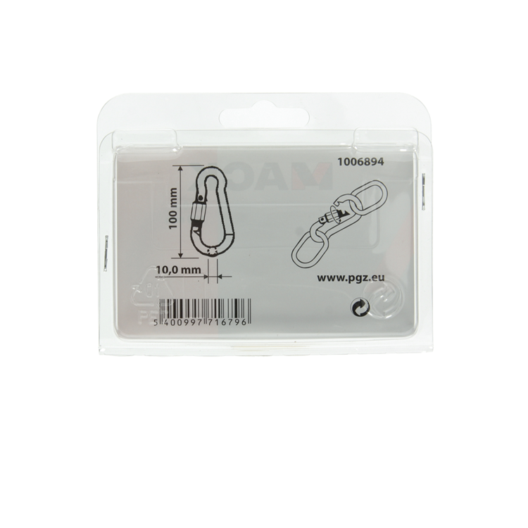 Afbeelding laden in galerijviewer, Mack 1006894 - 1 karabijnhaak+borgsl. verzinkt 10mm bl | 5 stuks
