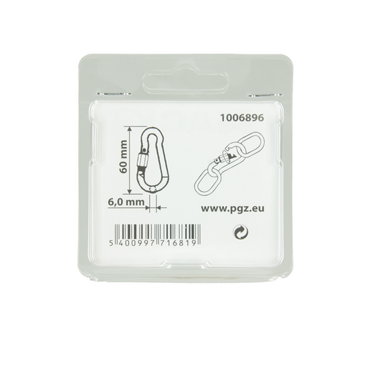 Mack 1006896 - 1 karabijnhaak+borgsl. verzinkt 6mm bl | 5 stuks