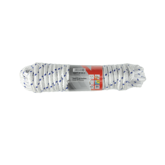 Mack 1006926 - pp gevlochten wit blauw streng12mm 10m | 5 stuks