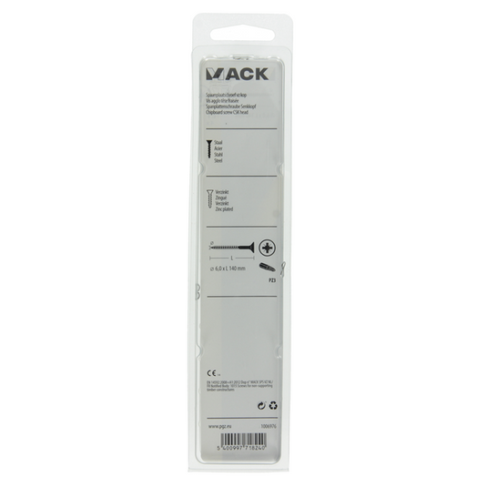 Mack 1006976 - spaanplaatschroef vz kop geelverzinkt 4st 6 x 140mm | 5 stuks
