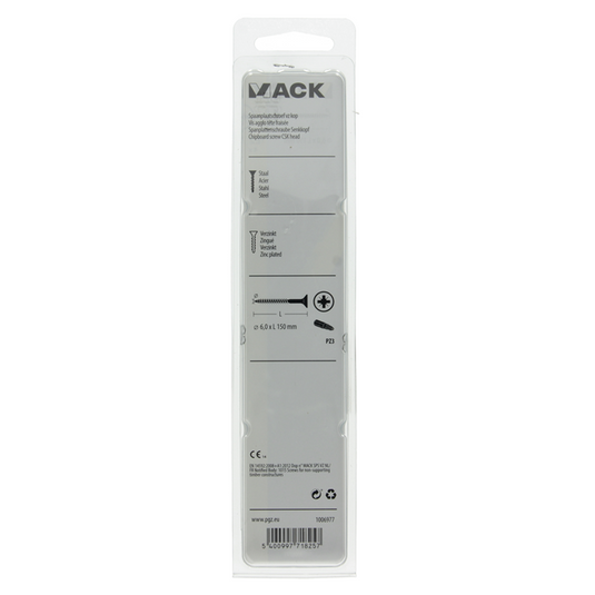 Mack 1006977 - spaanplaatschroef vz kop geelverzinkt 4st 6 x 150mm | 5 stuks