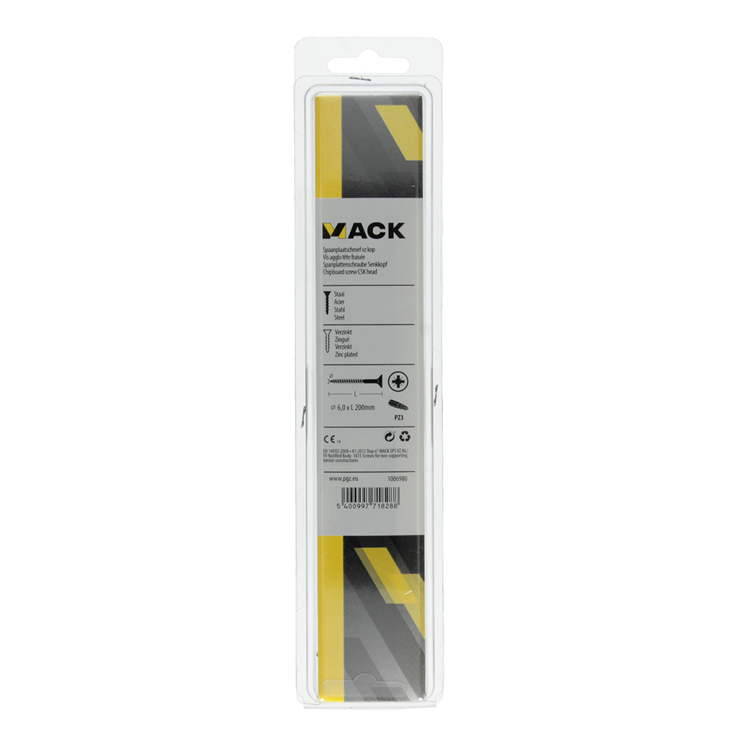 Chargez l'image dans la visionneuse de la galerie, Mack 1006980 - spaanplaatschroef vz kop geelverzinkt 4st 6 x 200mm | 5 stuks
