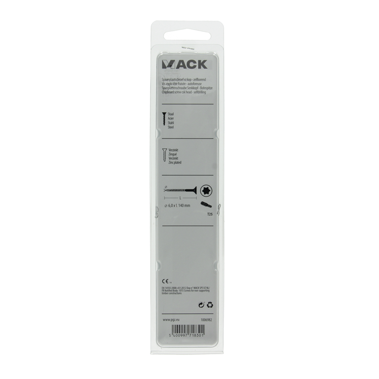 Chargez l'image dans la visionneuse de la galerie, Mack 1006982 - spaanplschrf. vzkop-zelfb geelverzinkt 4st 6 x 140mm | 5 stuks
