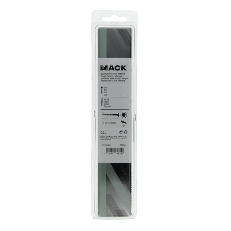 Chargez l'image dans la visionneuse de la galerie, Mack 1006984 - spaanplschrf. vzkop-zelfb geelverzinkt 4st 6 x 180mm | 10 stuks
