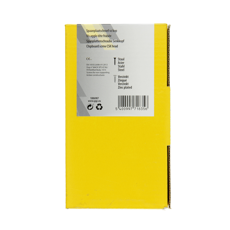 Afbeelding laden in galerijviewer, Mack 1006987 - spaanplaatschroef vz kop geelverzinkt 50st 6 x 140mm | 2 stuks
