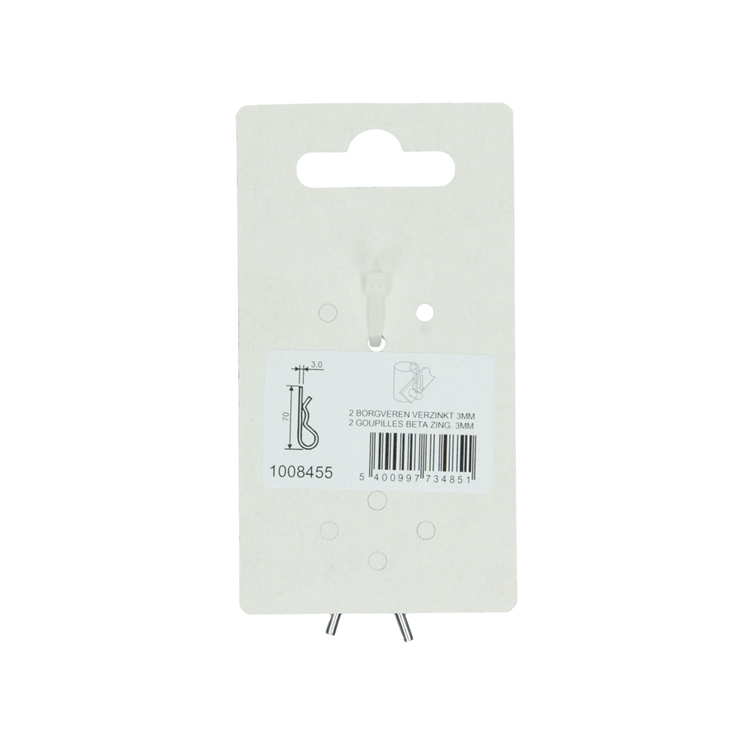 ギャラリービューアに画像をロードする, Mack 1008455 - 2 enkele borgveren 3mm verzinkt | 10 stuks

