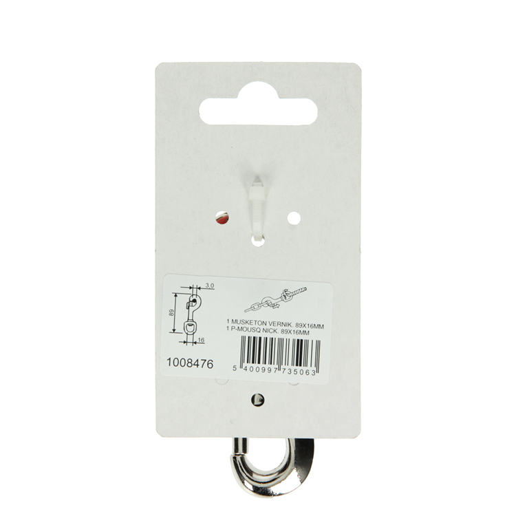 Afbeelding laden in galerijviewer, Mack 1008476 - 1 musketonhaak 16 x 89mm vernikkeld | 10 stuks
