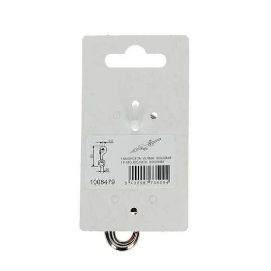 Mack 1008479 - 1 musketonhaak 20 x 80mm vernikkeld | 10 stuks