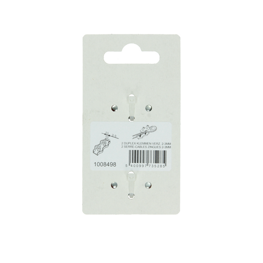 Mack 1008498 - 2 staaldraadklemmen 3mm duplex verzinkt | 10 stuks