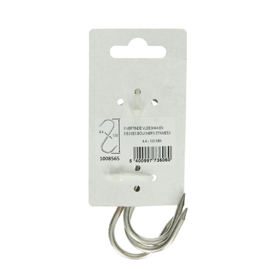 Mack 1008565 - 3 vertinde vleeshaken 4,4 x 100mm | 10 stuks