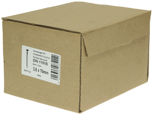 1015649 - doos 5 kg. nagels platte kop 3,5x70 mm | 3 stuks