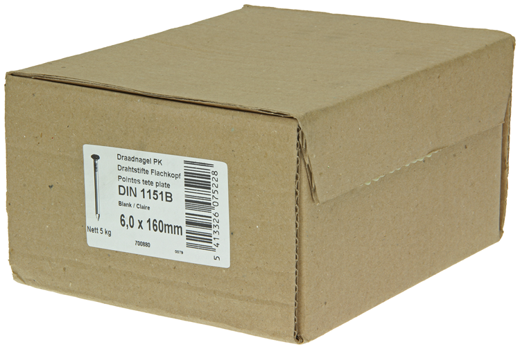 Chargez l'image dans la visionneuse de la galerie, 1015660 - doos 5 kg. nagels platte kop 6,0x160 mm | 2 stuks
