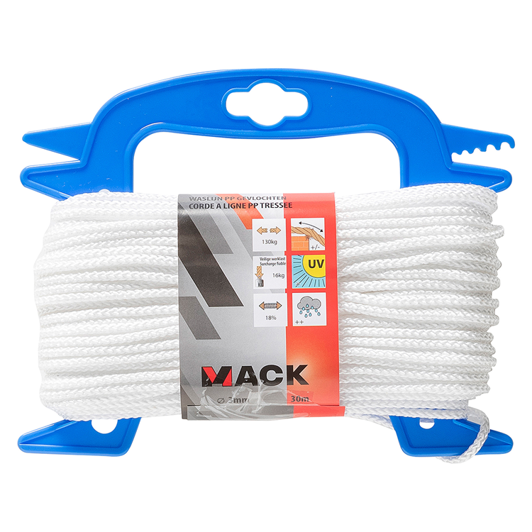 Afbeelding laden in galerijviewer, Mack 1013961 - multilon touw wit haspel 3mm 30m | 5 stuks
