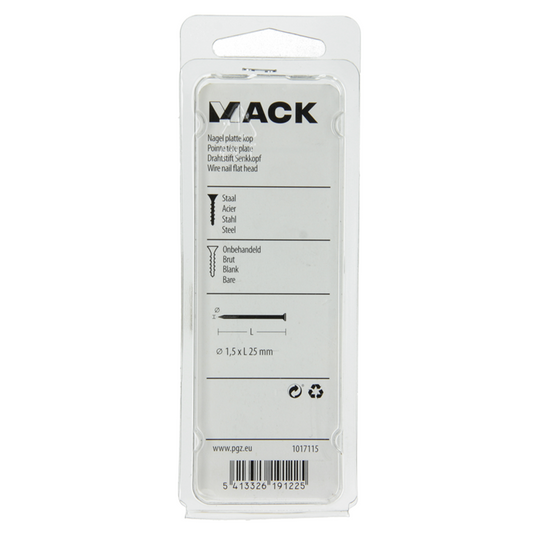 Mack 1017115 - nagel platte kop 100 gr 1,5 x 25 mm | 5 stuks