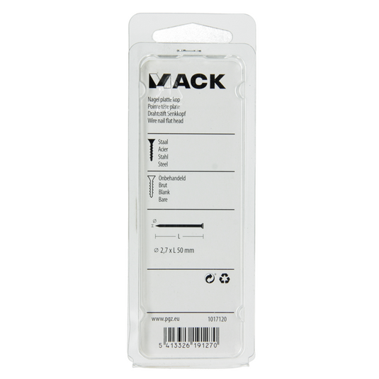 Mack 1017120 - nagel platte kop 100 gr 2,7 x 50 mm | 5 stuks
