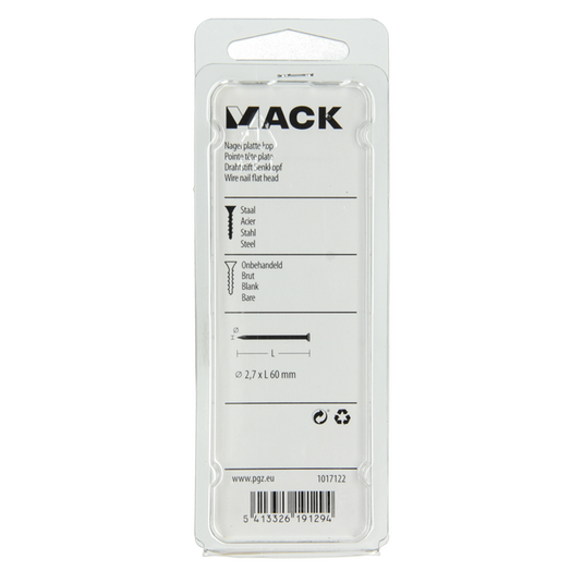Mack 1017122 - nagel platte kop 120 gr 2,7 x 60 mm | 5 stuks