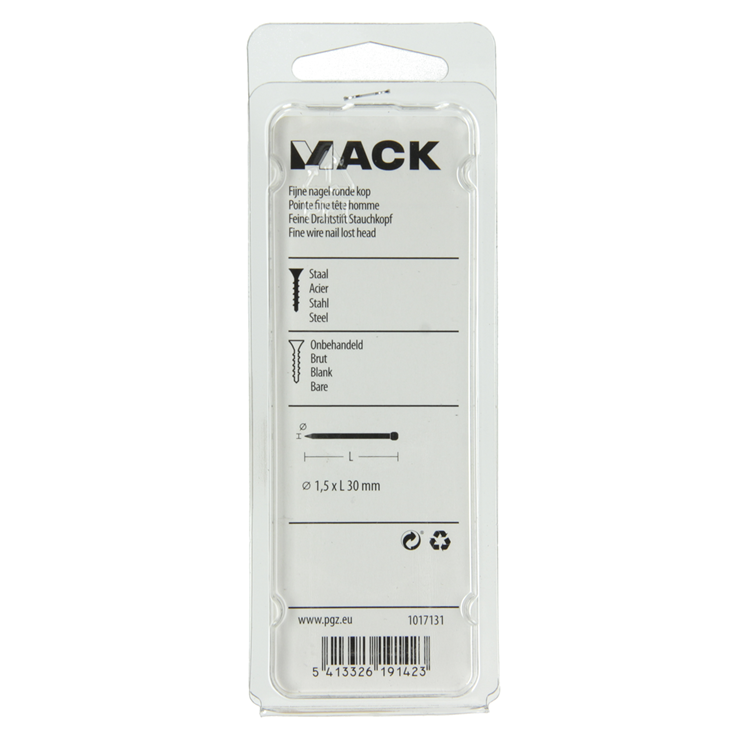 Afbeelding laden in galerijviewer, Mack 1017131 - fijne nagel ronde kop 85 gr 1,5 x 30 mm | 5 stuks
