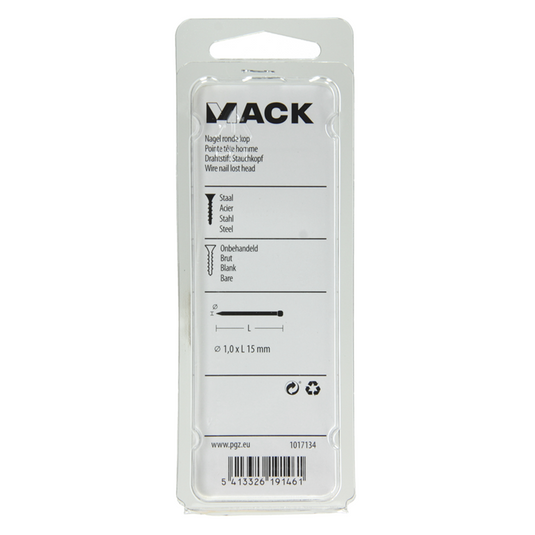 Mack 1017134 - nagel ronde kop 90 gr 1,0 x 15 mm | 5 stuks