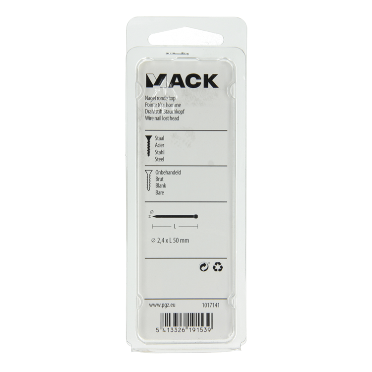 Afbeelding laden in galerijviewer, Mack 1017141 - nagel ronde kop 130 gr 2,4 x 50 mm | 5 stuks
