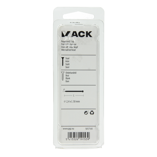 Mack 1017141 - nagel ronde kop 130 gr 2,4 x 50 mm | 5 stuks