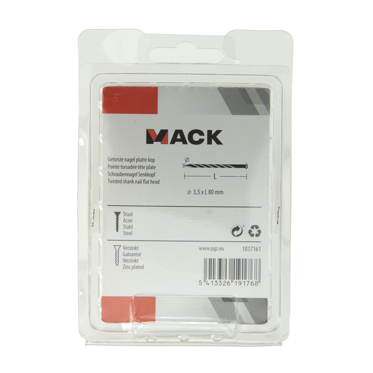 Laden Sie das Bild in Galerie -Viewer, Mack 1017161 - getorste nagel pk verzinkt 135gr 3,5 x 80 mm | 5 stuks
